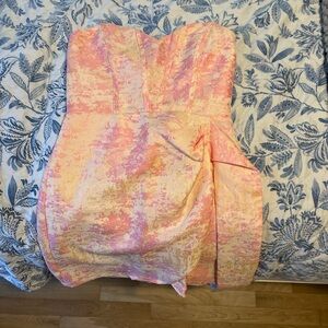 Storia Pink and Gold Floral Fabric